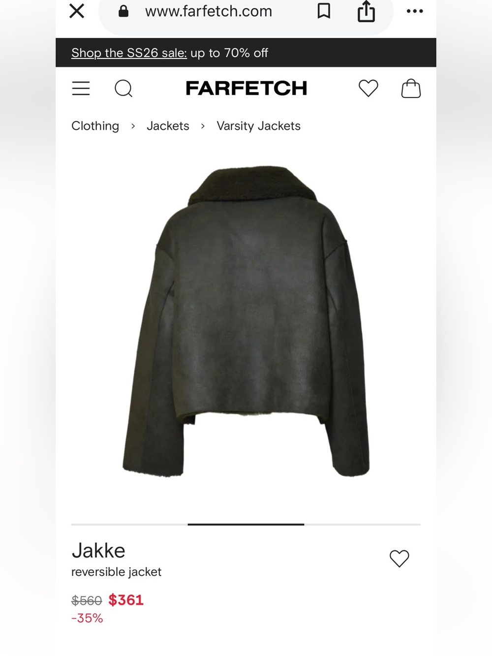 Jakke reversible shearling jacket size L - Picture 2 of 13